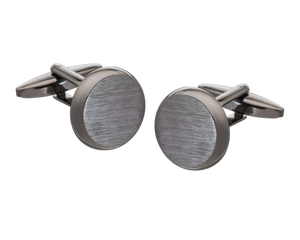 Brushed Gunmetal Smooth 'O' Cufflinks