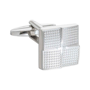 Simply Metal Textured Foursquare Cufflinks by Elizabeth Parker