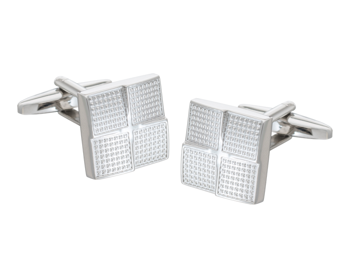 Metal Textured Foursquare Cufflinks
