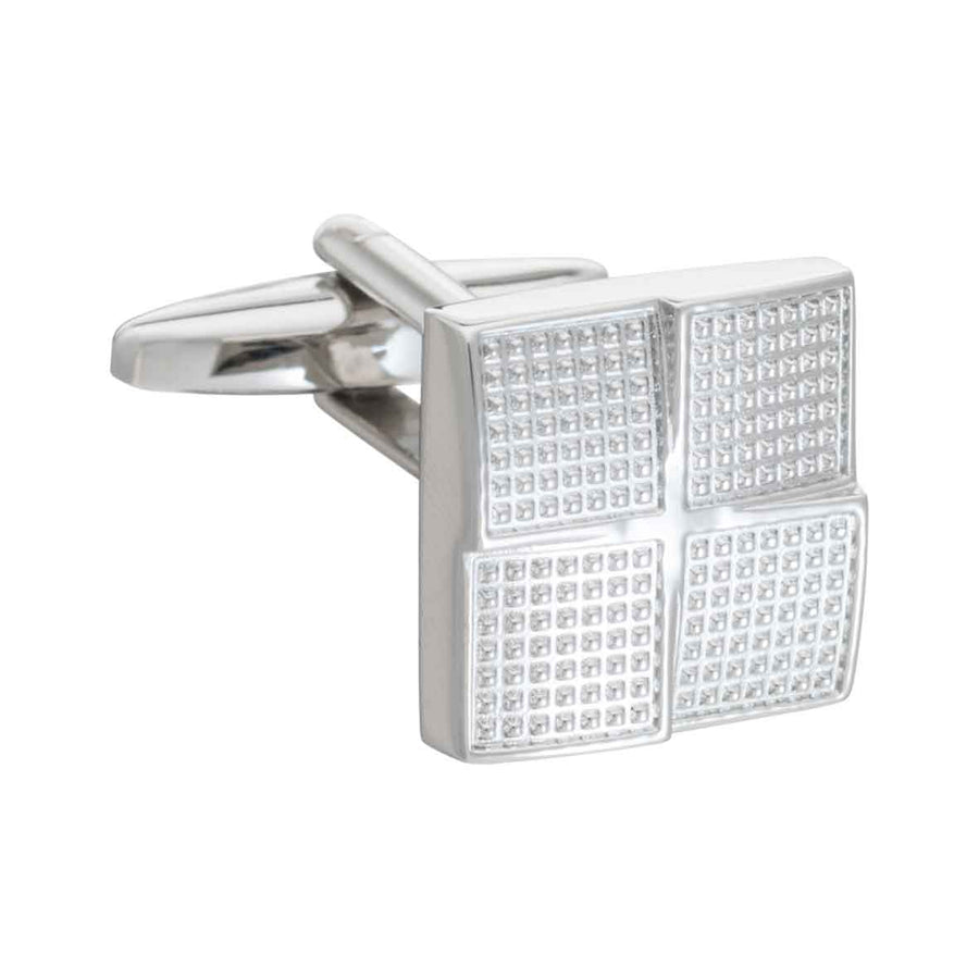 Simply Metal Textured Foursquare Cufflinks by Elizabeth Parker