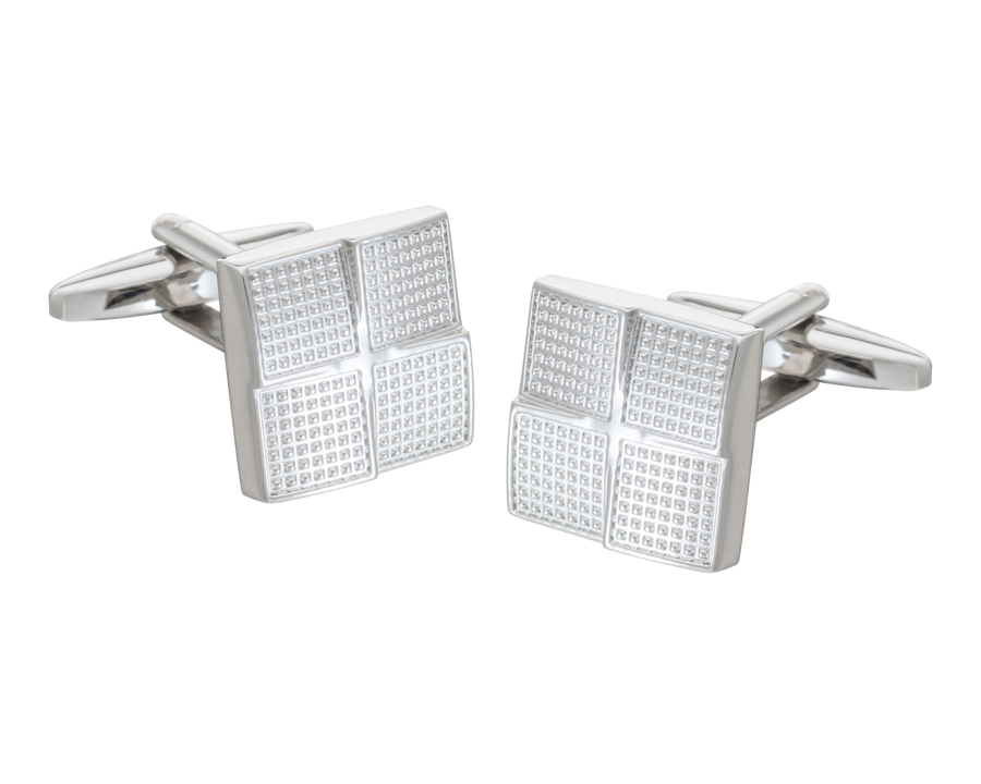 Metal Textured Foursquare Cufflinks