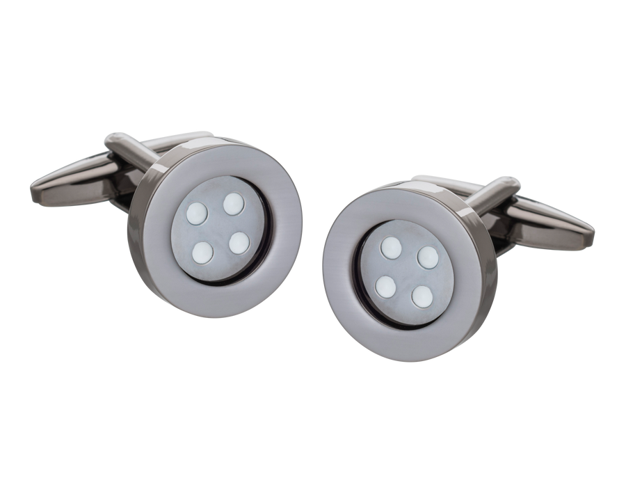 Gunmetal Classic Button Cufflinks