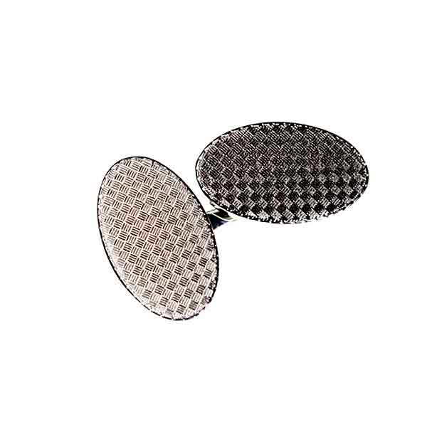 Vintage Engraved Checkered Chain Link Cufflinks by Elizabeth Parker