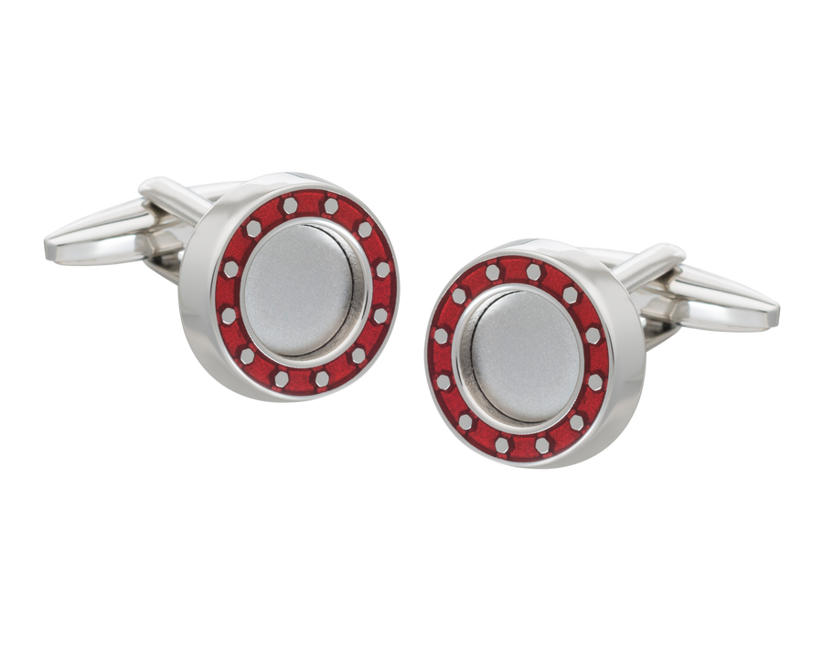 Industrial Core' Red Cufflinks