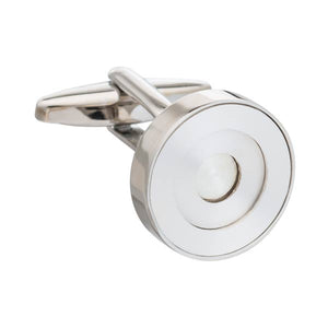 Silver Concentric Ring Luxury Cufflinks by Elizabeth Parker