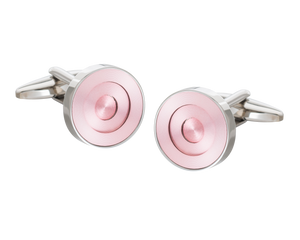 Pink Concentric Ring Cufflinks