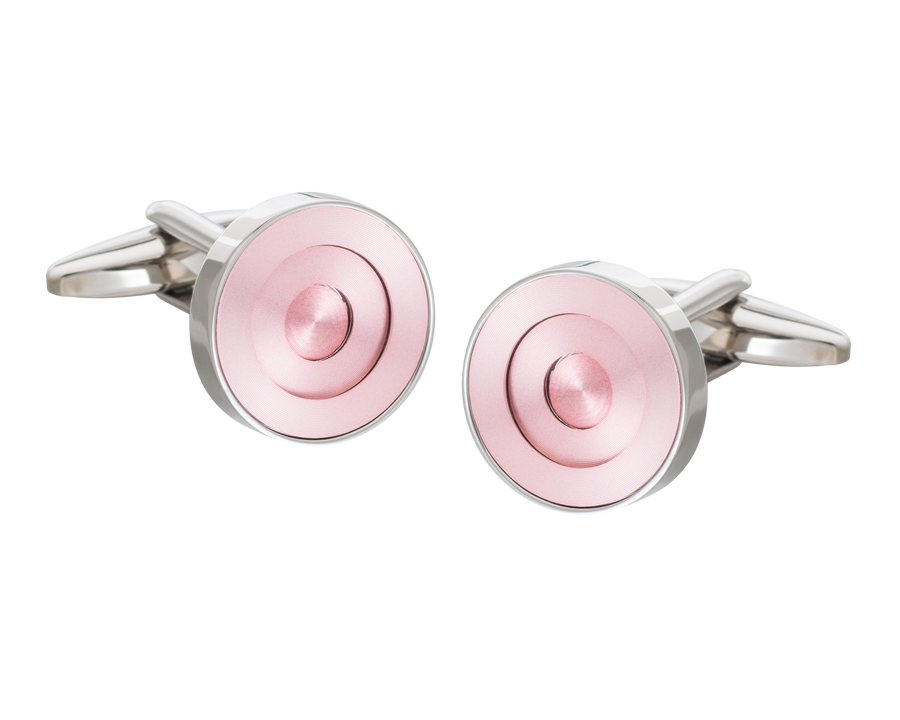 Pink Concentric Ring Cufflinks