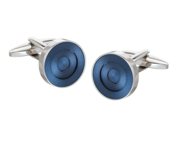 Blue Concentric Ring Cufflinks