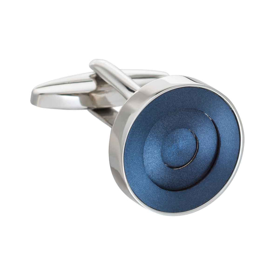 Navy Blue Concentric Ring Cufflinks by Elizabeth Parker
