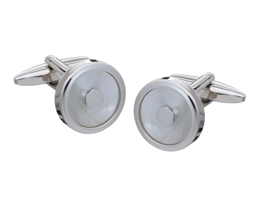 Hexy Middle Mother of Pearl Cufflinks