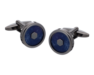 Hexy Middle Sodalite Gunmetal Cufflinks