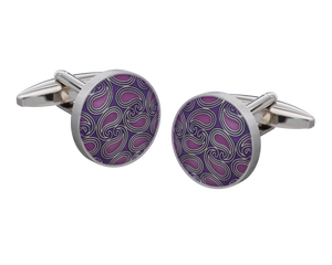 Shades Of Purple Paisley Cufflinks