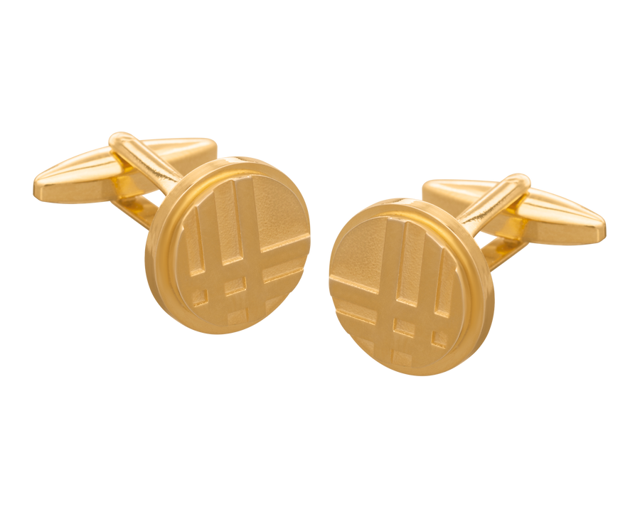 Heritage Check Gold Cufflinks