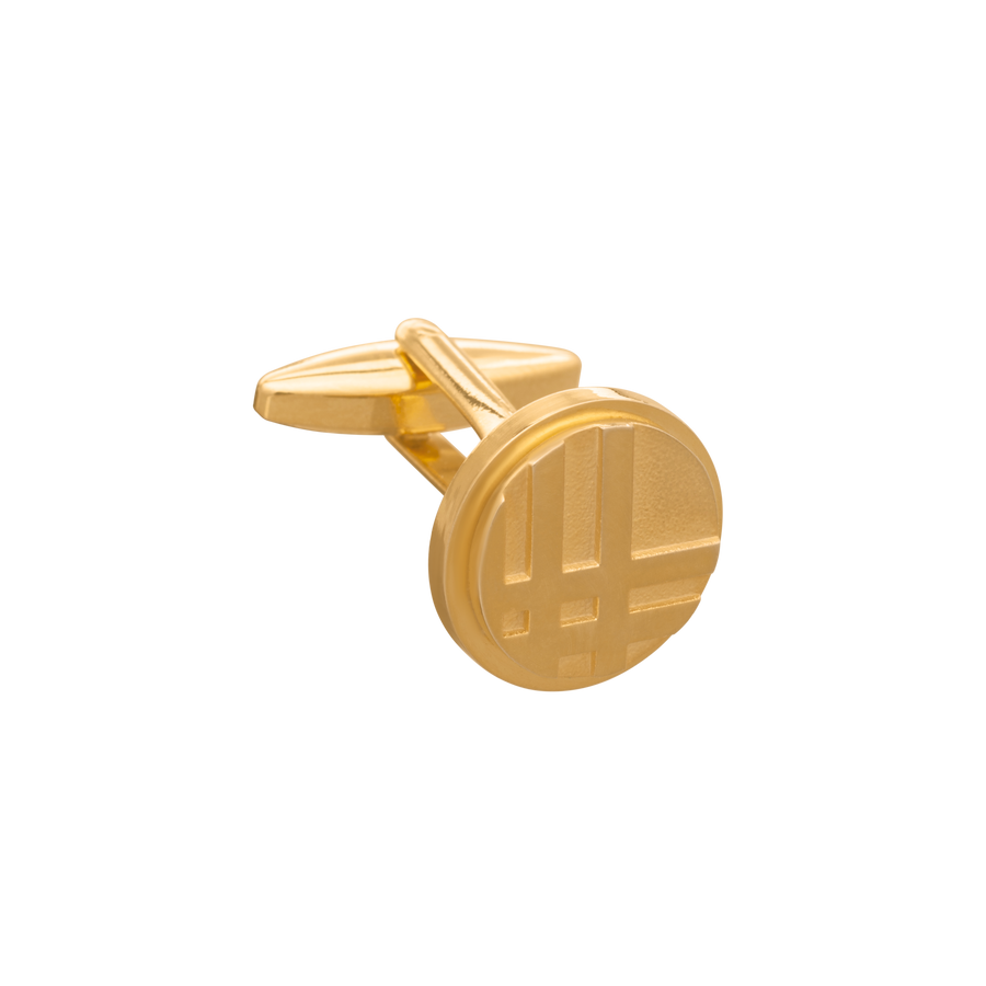 Heritage Check Gold Cufflinks