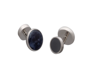 All Change' Reversible Hematite Sodalite Cufflinks