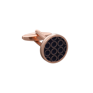 Circle O' Navy Rose Gold Cufflinks