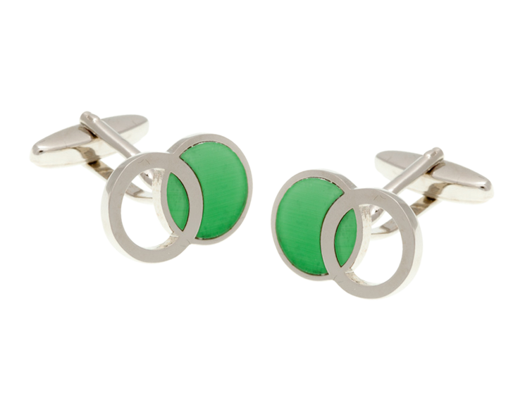 Interlinked Green Cufflinks