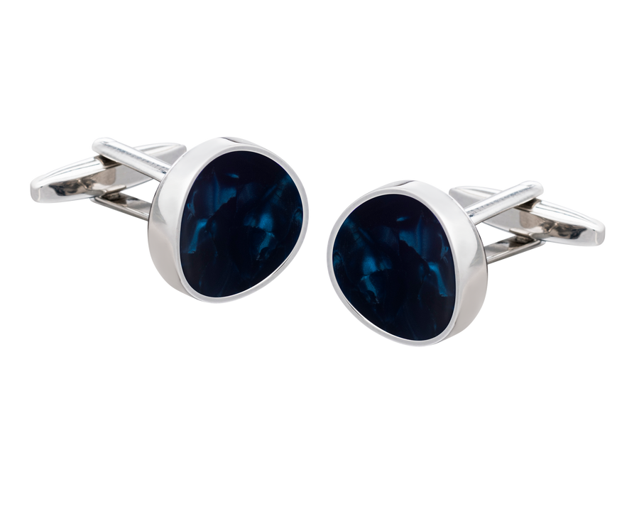 Solar Textures Blue Cufflinks