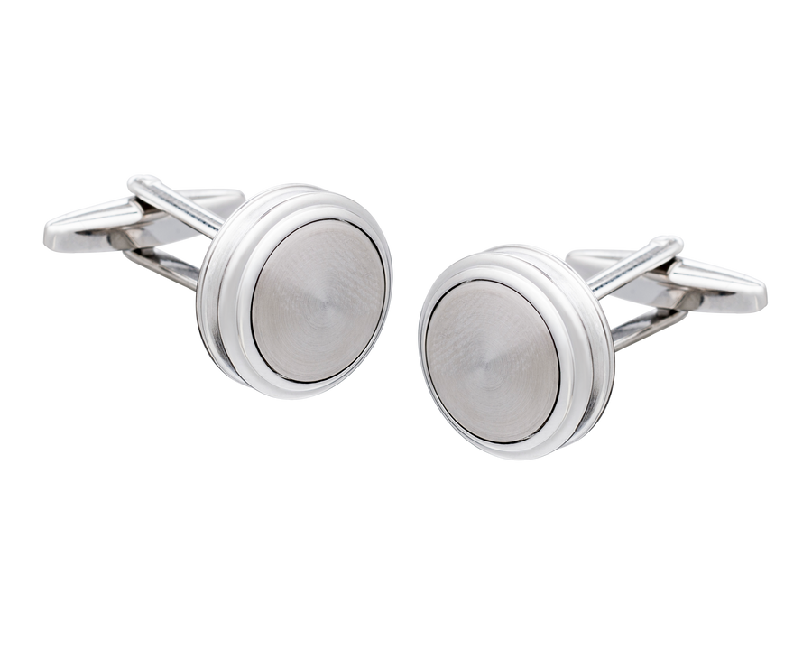 Barrelled Edge Turned Metal Cufflinks