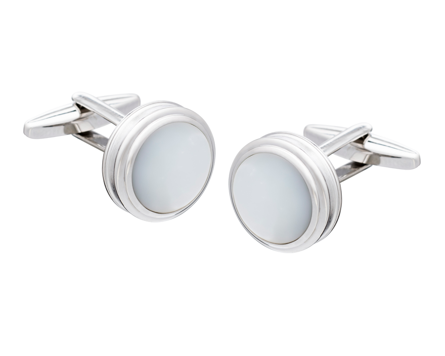 Barrelled Edge Mother of Pearl Cufflinks