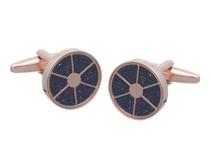 Segments of Luxury Blue Goldstone Cufflinks