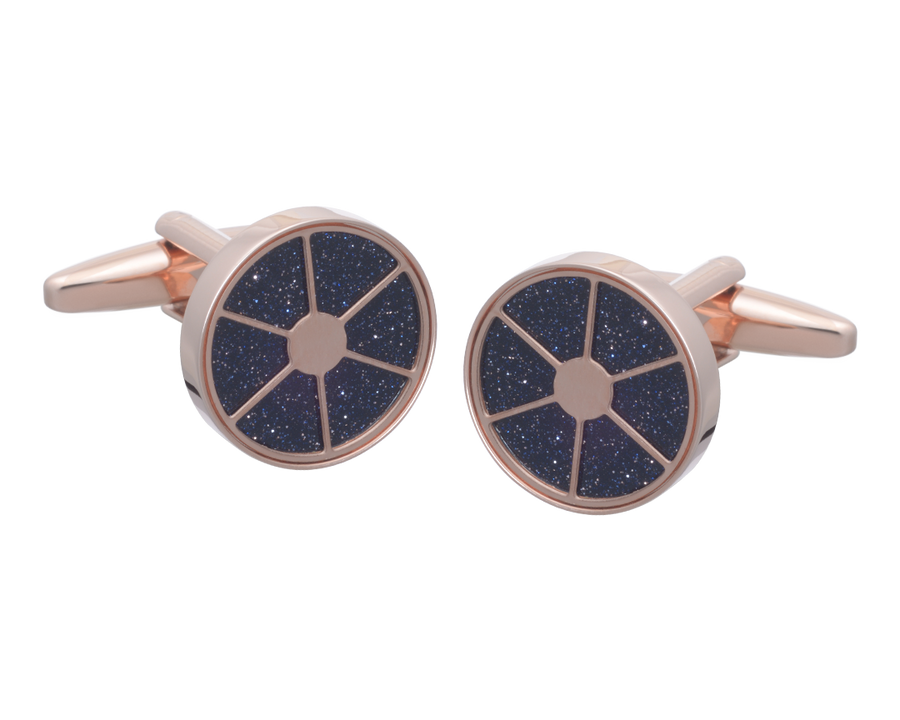 Segments of Luxury Blue Goldstone Cufflinks