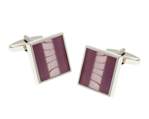 One Stripe Square Purple Cufflinks