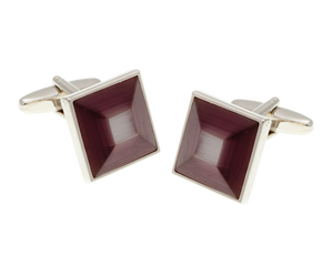 Purple and Lilac Square Bevel Cufflinks