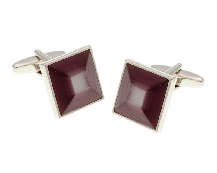 Purple and Lilac Square Bevel Cufflinks
