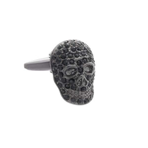 Mad & Bad Black Crystal Skull Cufflinks