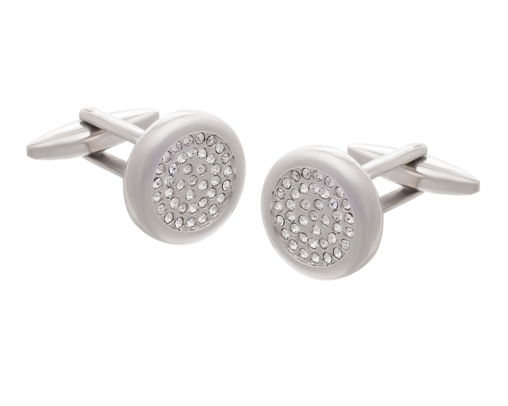 Inner Sparkle Clear Crystal Cufflinks