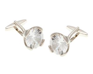 Headlight Crystal Clear Crystal Cufflinks