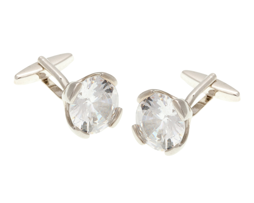 Headlight Crystal Clear Crystal Cufflinks