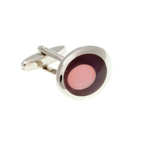 Purple and Pink Oval Eye Cufflinks by Elizabeth Parker England