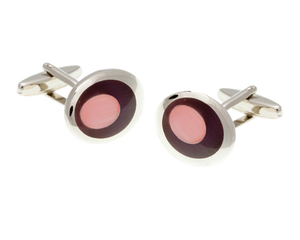 Purple Pink Oval Eye Cufflinks