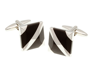 Covered Corners Onyx Cufflinks