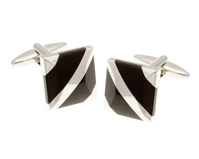 Covered Corners Onyx Cufflinks