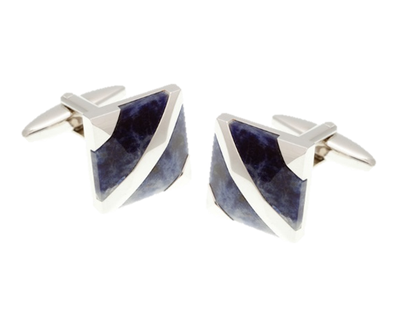 Covered Corners Sodalite Blue Cufflinks