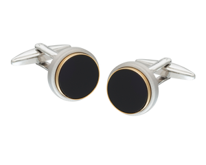 The Classic Onyx gold edged Cufflinks