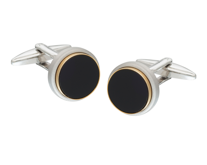 The Classic Onyx gold edged Cufflinks