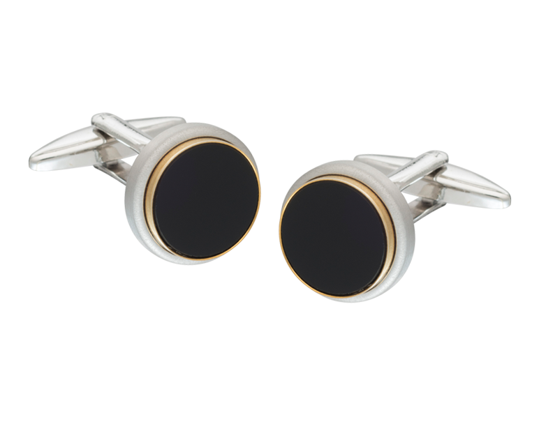 The Classic Onyx gold edged Cufflinks