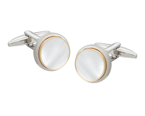 The Classic Mother Of Pearl Gold Edge Cufflinks