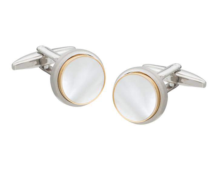 The Classic Mother Of Pearl Gold Edge Cufflinks