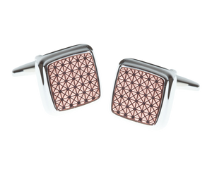 Square Rose Gold Plated Sunrise Pink Cufflinks