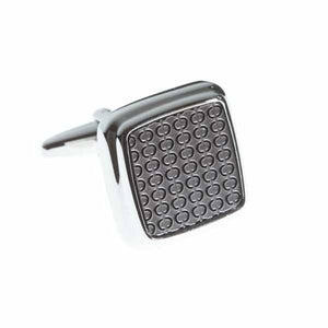 Repeating Oval Pattern Soft Square Gun Metal Cufflinks by Elizabeth Parker