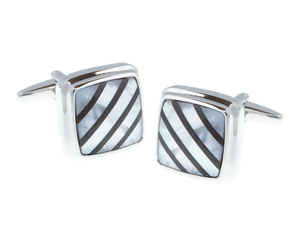 Square Onyx Mother Of Pearl Stone Cufflinks