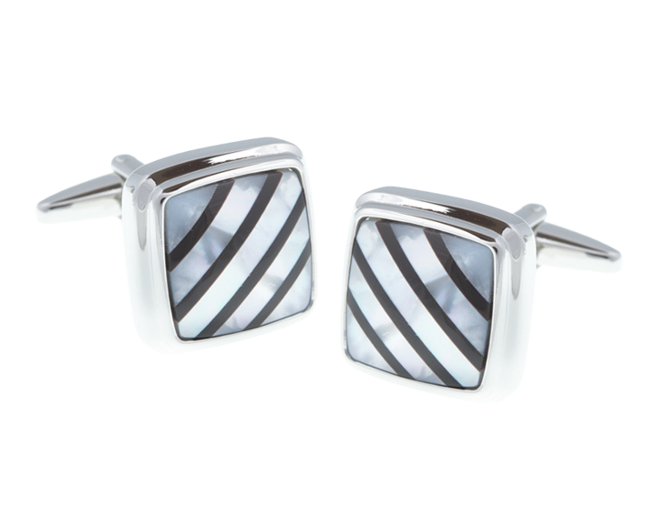 Square Onyx Mother Of Pearl Stone Cufflinks