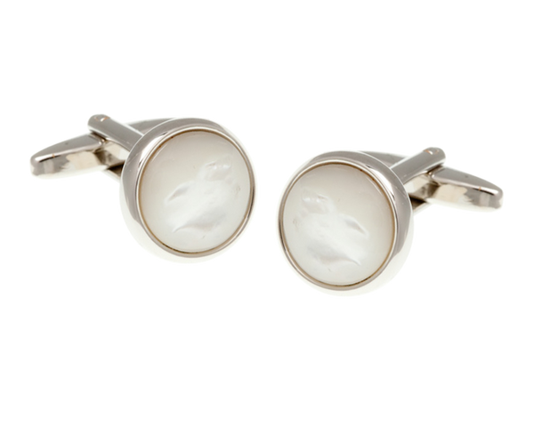 Round Mother Of Pearl Cufflinks