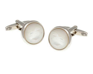 Round Mother Of Pearl Cufflinks