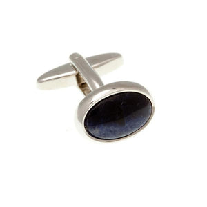 Oval Cabochon Sodalite Blue Semi Precious Stone Cufflinks by Elizabeth Parker England